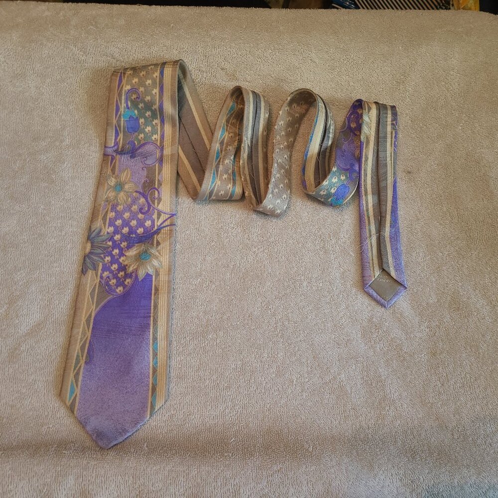 Vintage Vitaliano Pancaldi 100% Silk Handmade Neck Tie Made In Italy - Picture 7 of 11